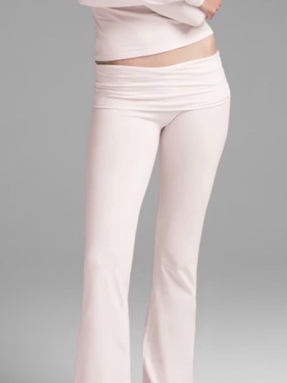SKIMS Light Pink Fold-Over Waist Flare Leggings